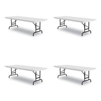 Adjustable Folding Tables, Rectangular, 96" X 30" X 22" To 32", Gray Top, Black Legs, 4/pallet, Ships In 4-6 Business Days