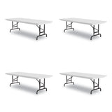 Adjustable Folding Tables, Rectangular, 96" X 30" X 22" To 32", Gray Top, Black Legs, 4/pallet, Ships In 4-6 Business Days