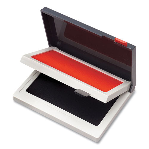 2000 Plus Two-color Felt Stamp Pad Case, 4" X 2", Black-red
