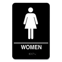 Indoor Restroom Door Sign, Men-women, 5.9 X 9, Black-white, 2-pack