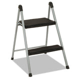 Folding Step Stool, 1-step, 200 Lb Capacity, 9.9" Working Height, Platinum-black