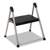 Folding Step Stool, 1-step, 200 Lb Capacity, 9.9" Working Height, Platinum-black