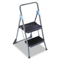 Commercial 2-step Folding Stool, 300 Lb Capacity, 20.5w X 24.75d X 39.5h, Gray