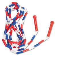 Segmented Plastic Jump Rope, 16ft, Red-blue-white