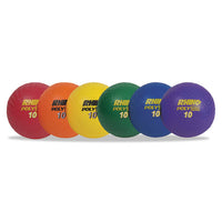 Rhino Playground Ball Set, 8 1-2" Diameter, Rubber, Assorted, 6 Balls-set