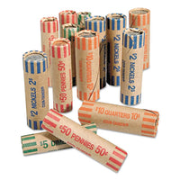 Preformed Tubular Coin Wrappers, Pennies, $.50, 1000 Wrappers-box