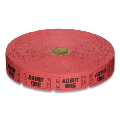 Single Ticket Roll, Admit One, Red, 2,000-roll