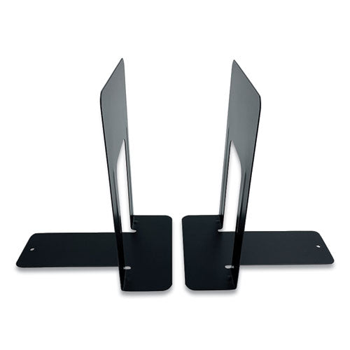 Steel Bookends, Contemporary Style, 6 X 8 X 9.25, Black