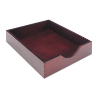 Double-deep Hardwood Stackable Desk Trays, 1 Section, Letter Size Files, 10.13" X 12.63" X 5", Mahogany