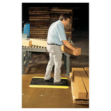 Industrial Deck Plate Anti-fatigue Mat, Vinyl, 24 X 36, Black-yellow Border