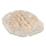 Cut-end Dust Mop Head, Wedge Shaped, Cotton, White