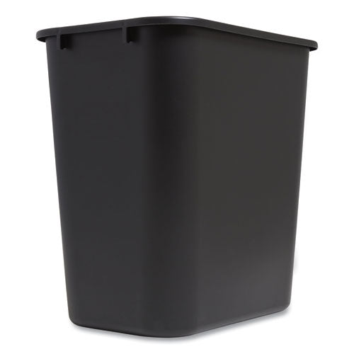 Open Top Indoor Trash Can, Plastic, 3.5 Gal, Black