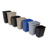 Open Top Indoor Trash Can, Plastic, 7 Gal, Gray