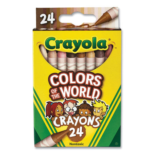 Colors Of The World Crayons, Assorted, 24-pack