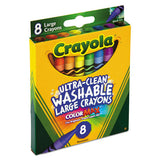 Ultra-clean Washable Crayons, Large, 8 Colors-box