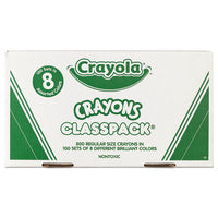 Classpack Regular Crayons, 8 Colors, 800-bx