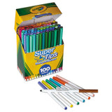 Super Tips Washable Markers, Broad-fine Bullet Tip, Assorted Colors, 100-set