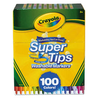 Super Tips Washable Markers, Broad-fine Bullet Tip, Assorted Colors, 100-set