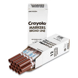 Broad Line Washable Markers, Broad Bullet Tip, Brown, 12-box
