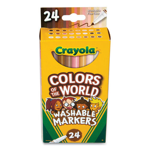 Colors Of The World Washable Markers, Fine Bullet Tip, Assorted Colors, 24-pack