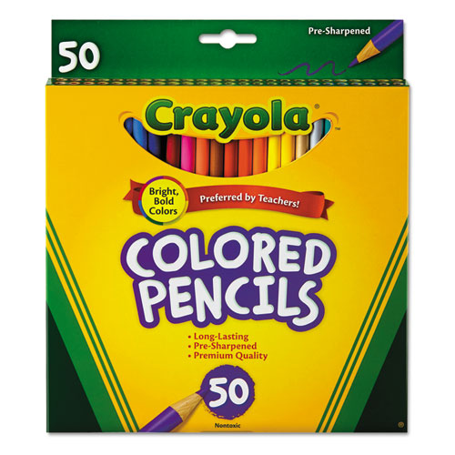 Long-length Colored Pencil Set, 3.3 Mm, 2b (#1), Assorted Lead-barrel Colors, 50-box