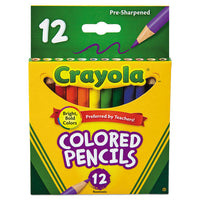 Short-length Colored Pencil Set, 3.3 Mm, 2b (#1), Assorted Lead-barrel Colors, Dozen