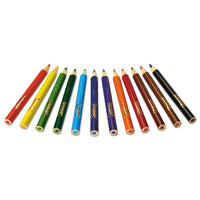 Short-length Colored Pencil Set, 3.3 Mm, 2b (#1), Assorted Lead-barrel Colors, Dozen