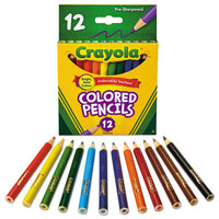Short-length Colored Pencil Set, 3.3 Mm, 2b (#1), Assorted Lead-barrel Colors, Dozen