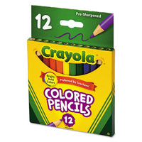 Short-length Colored Pencil Set, 3.3 Mm, 2b (#1), Assorted Lead-barrel Colors, Dozen