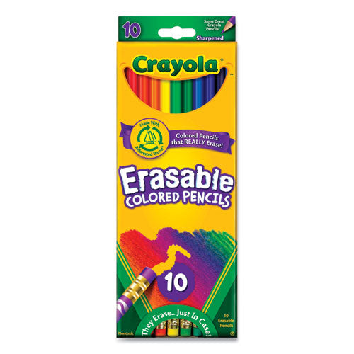 Erasable Color Pencil Set, 3.3 Mm, 2b (#1), Assorted Lead-barrel Colors, 10-pack