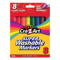 Super Washable Markers, Broad Bullet Tip, 8 Assorted Colors, 8-set