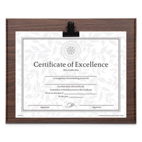 Plaque With Metal Clip, Wood, 8 1-2 X 11 Insert, Walnut