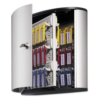 Locking Key Cabinet, 54-key, Brushed Aluminum, Silver, 11 3-4 X 4 5-8 X 11