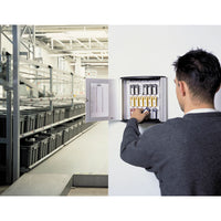 Locking Key Cabinet, 54-key, Brushed Aluminum, Silver, 11 3-4 X 4 5-8 X 11