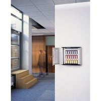Locking Key Cabinet, 54-key, Brushed Aluminum, Silver, 11 3-4 X 4 5-8 X 11
