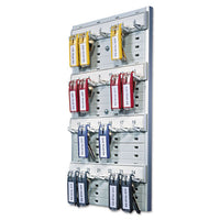 Key Rack, 24-tag Capacity, 8 3-8" X 1 3-8" X 14 1-8", Gray Plastic