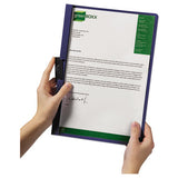 Vinyl Duraclip Report Cover, Letter, Holds 30 Pages, Clear-dark Blue, 25-box