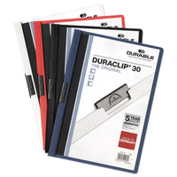 Vinyl Duraclip Report Cover, Letter, Holds 30 Pages, Clear-graphite, 25-box
