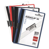 Vinyl Duraclip Report Cover, Letter, Holds 30 Pages, Clear-graphite, 25-box