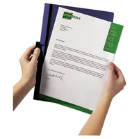 Vinyl Duraclip Report Cover W-clip, Letter, Holds 60 Pages, Clear-black, 25-box