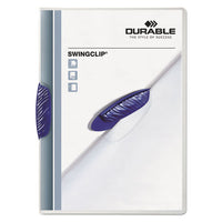 Swingclip Clear Report Cover, Letter Size, Dark Blue Clip, 25-box