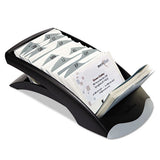 Visifix Desk Business Card File, Holds 200 4 1-8 X 2 7-8 Cards, Graphite-black