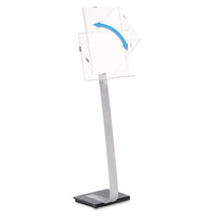 Info Sign Duo Floor Stand, Letter-size Inserts, 15 X 46 1-2, Clear