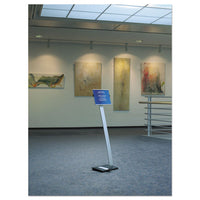 Info Sign Duo Floor Stand, Letter-size Inserts, 15 X 46 1-2, Clear