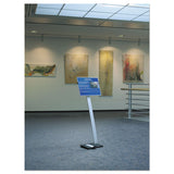 Info Sign Duo Floor Stand, Tabloid-size Inserts, 15 X 50, Clear