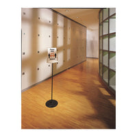 Sherpa Infobase Sign Stand, Acrylic-metal, 40"-60" High, Gray