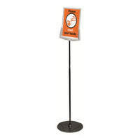 Sherpa Infobase Sign Stand, Acrylic-metal, 40"-60" High, Gray