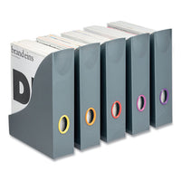 Varicolor Plastic Magazine Racks, 2.88w X 9.5d X 12h, Gray-multicolor, 5-pack