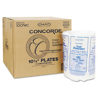 Concorde Foam Plate, Compartmented, 10 1-4" Dia, We, 125-pack, 4 Packs-carton