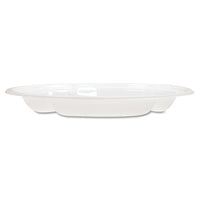 Famous Service Plastic Dinnerware, Plate, 3-comp, 10 1-4" Dia, White, 500-carton